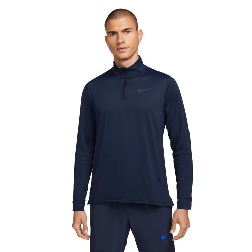 Nike Pro Dri-FIT Men's 1/4-Zip Hyper Dry Training Top, Obsidian/Game Royal/Black, Large