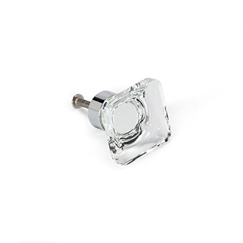 Abbott Collection Clear Small Square Flat Knob
