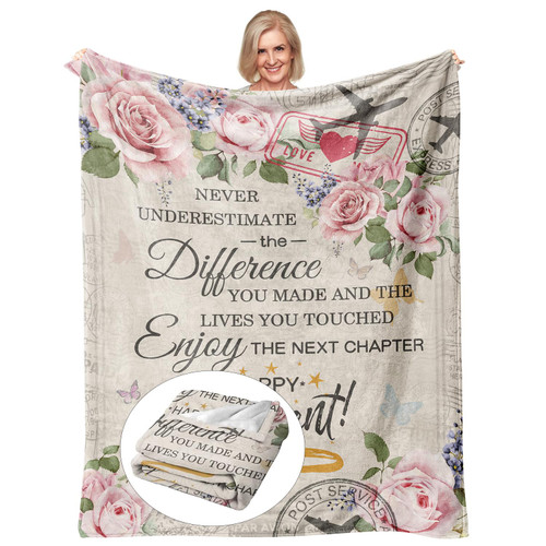 Ivivis Retirement Gifts for Women 2023, Retired Gifts for Women, Retirement Gifts for Teachers Nurses Mom Grandma Friend, Farewell Gifts for Coworkers Boss, Retirement Throw Blanket 80"x 60"