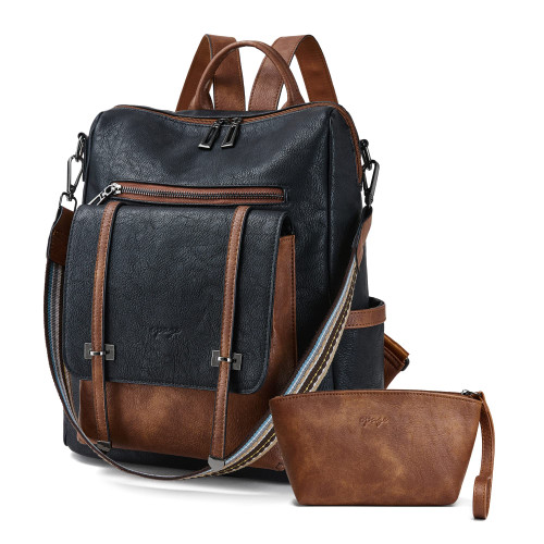 OPAGE Backpack Purse for Women Leather Backpack Purse Travel Backpack Fashion Designer Ladies Shoulder Bags With Wristlets