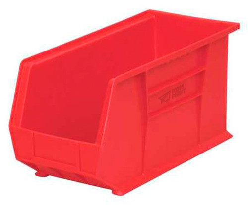 Red Hang and Stack Bin, 18"L x 8-1/4"W x 9"H, Outside Height: 9 in