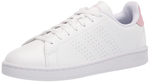 Adidas Women's Advantage Tennis Shoe, White/White/Aero Pink, 7.5