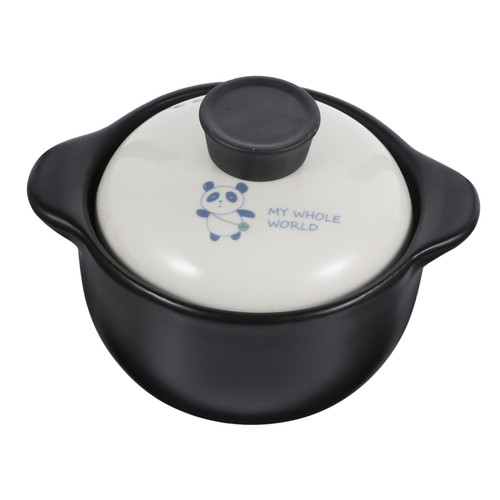 TIDTALEO 1pc Casserole Ceramic Soup Pot Congee Pot Ceramic Nonstick Pan Chinese Hot Pot Covered Congee Skillet Clay Bread Containers Ceramic Cooking Pot Gas Oven Ceramics Household Stew Pot