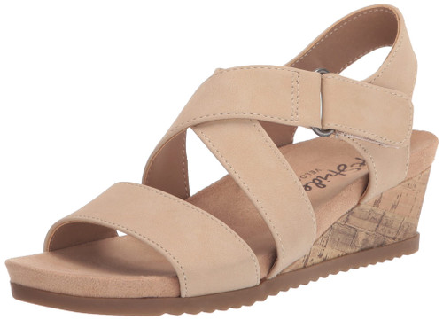 LifeStride Womens Sincere Wedge Sandals Bone/Tan 6.5 W