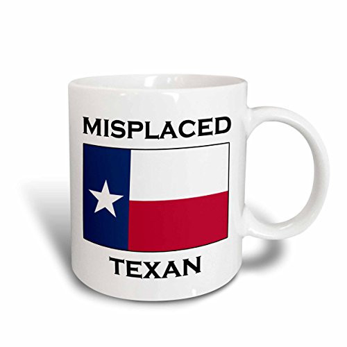 3dRose 193347_1 Misplaced Texan Ceramic Mug, 11 oz, White