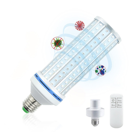 TAISHAN 60W UV Germicidal Lamp, UV Sanitizer Bulb with E26/E27 Base,Remote Control Timer UV LED Corn Lamp Bulb for Warehouse,School,Home,Restaurant,Office