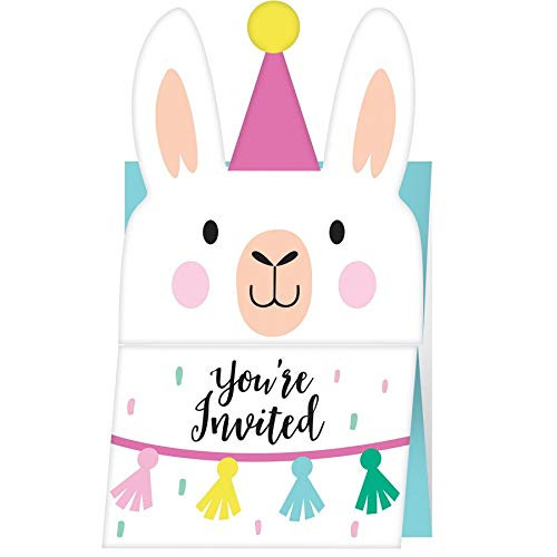 Llama Party Invitations, 8 ct