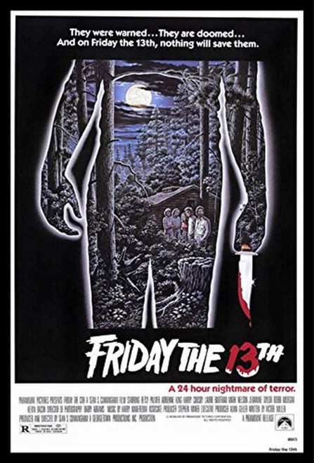buyartforless IF PW 51198 36x24 1.25 Black Plexi Framed Friday The 13th 1 (1980) 36X24 Classic Horror Movie Art Print Poster 24 Hours of Terror, Multicolor