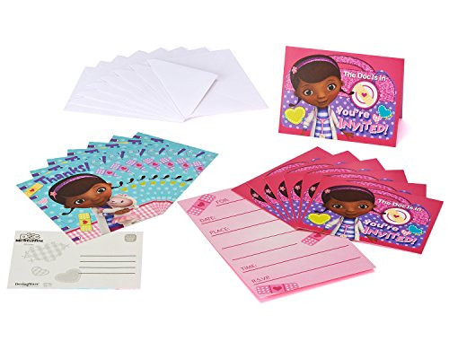 Doc McStuffins Invite and Thank You Combo, 8 Pack, Party Supplies
