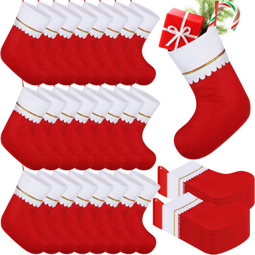 ANVAVO 60 Pieces Christmas Felt Stockings 15 Inch Red Christmas Stockings Fireplace Xmas Tree Hanging Stockings for Christmas Party Favors, Holiday Season Decoration ANVAVO 60 Pieces Christmas Felt Stockings 15 Inch Red Christmas Stockings Fireplace Xmas Tree Hanging Stockings for Christmas Party Favors, Holiday Season Decoration