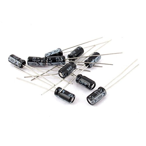 uxcell 10 Pcs 25V 10uF 105C Radial Lead Electrolytic Capacitor 4mm x 8mm