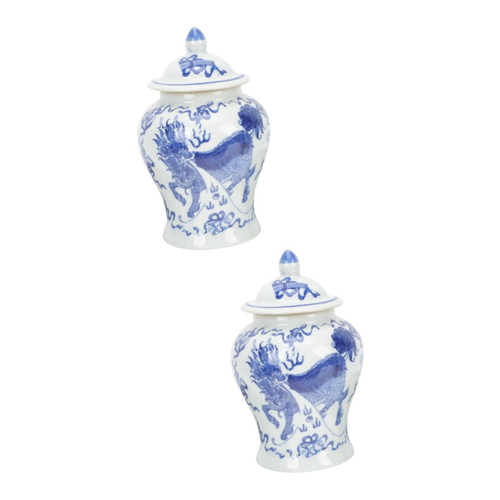 NOLITOY 2pcs Chinoiserie Jar with Lid Ginger Jars for Home Decor Tea Storage Jar Ceramic Tea Cookie Jars with Lids Tea Containers Airtight Coffee Container Ceramics Food Jar Chinese Style