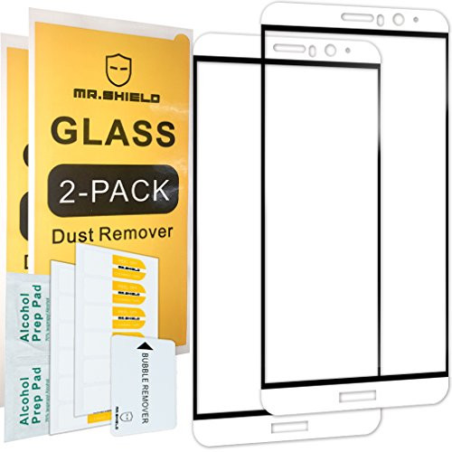 [2-Pack]-Mr.Shield for Huawei Mate 9[FullCover][White and Black Color] [Tempered Glass] Screen Protector with Lifetime Replacement