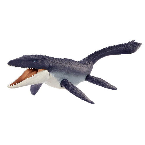 Jurassic World Toys Ocean Protector Mosasaurus Dinosaur Action Figure Sculpted with Movable Joints Made from 1 Pound of Oceanbound Plastic, Kids Toy Ages 4 Years & Older