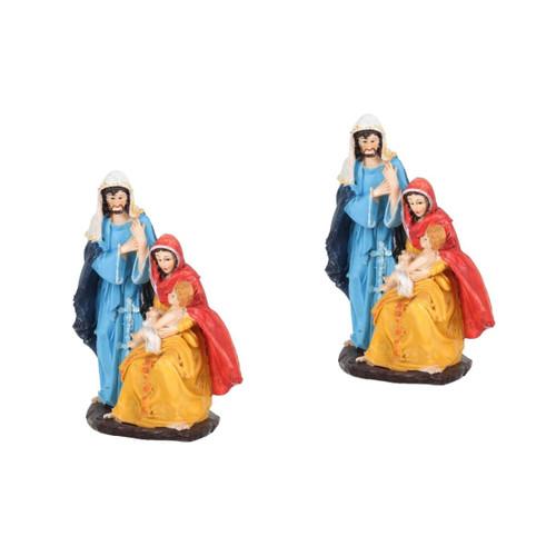 VOSAREA Holy Family Figurine 2pcs Trendy Decor Jesus Decor Church Statue Figure Mary Jesus Statue Nativity Figurine Jesus Born Decoration Jesus Birth Christmas Decoration