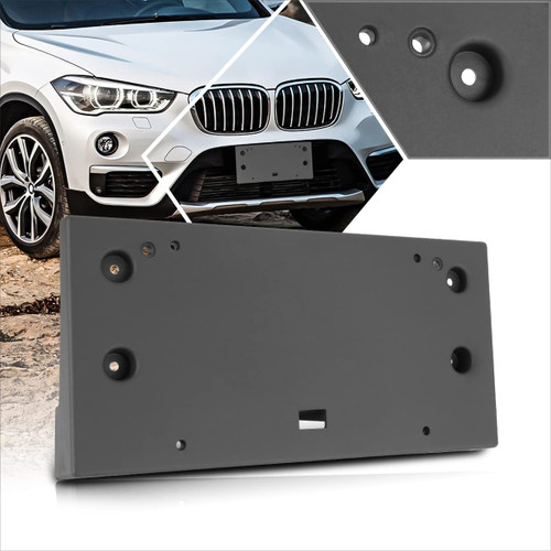 [1 Pack] Car Front License Plate Frames Bracket Tag Holder Compatible with 16-19 BMW X1 w/M Sport Package,Matte Black