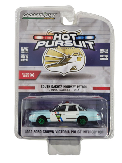 Green Machine 43000-B Hot Pursuit Series 42-1992 Crown Victoria Police Interceptor - South Dakota Highway Patrol Greenlight Chase 1/64 Scale Green Machine 43000-B Hot Pursuit Series 42-1992 Crown Victoria Police Interceptor - South Dakota Highway Patrol Greenlight Chase 1/64 Scale