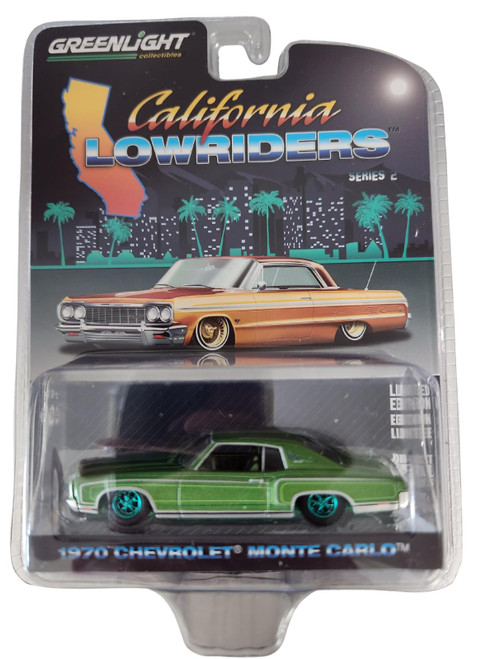 Green Machine 63030-D California Lowriders Series 2-1970 Chevy Monte Carlo - Green Greenlight Chase 1/64 Scale Green Machine 63030-D California Lowriders Series 2-1970 Chevy Monte Carlo - Green Greenlight Chase 1/64 Scale