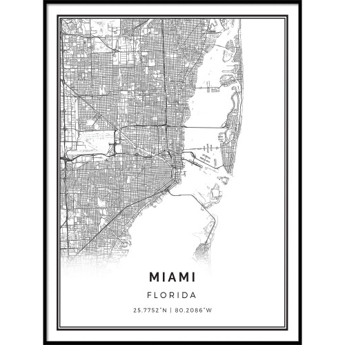 Squareious Miami map Poster Print | Modern Black and White Wall Art | Scandinavian Home Decor | Florida City Prints Artwork | Fine Art Posters 18x24 Squareious Miami map Poster Print | Modern Black and White Wall Art | Scandinavian Home Decor | Florida City Prints Artwork | Fine Art Posters 18x24