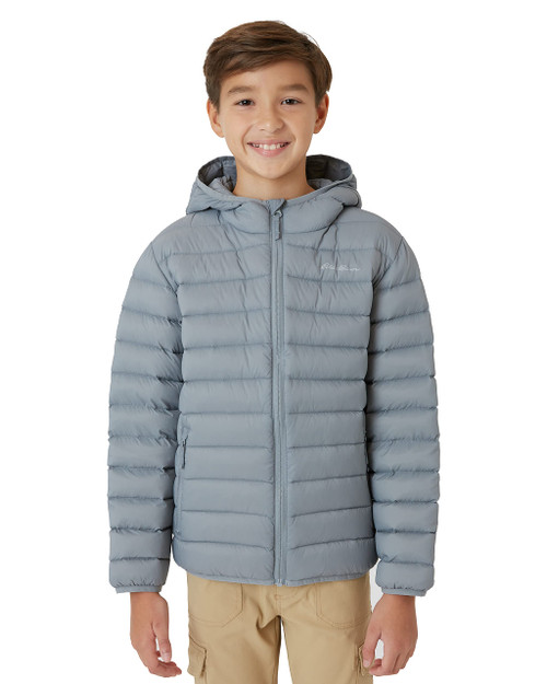 Eddie Bauer Boys' Jacket - CirrusLite Weather Resistant Down Coat for Boys - Insulated Quilted Bubble Puffer (3-20), Size 10-12, Grey