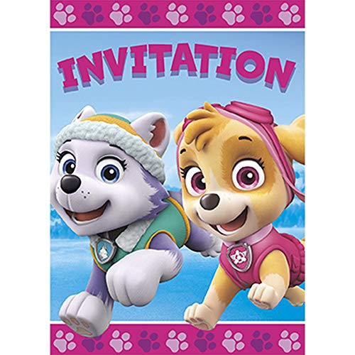 Unique Industries, Paw Patrol Girl Invitations, 8ct