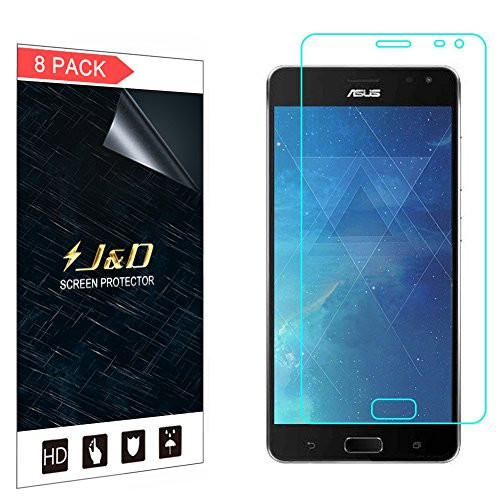 J&D Compatible for 8-Pack ZenFone AR Screen Protector, [Not Full Coverage] Premium HD Clear Film Shield Screen Protector for ASUS ZenFone AR Crystal Clear Screen Protector