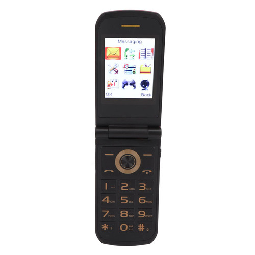 Kufoo Unlocked Flip Phone, Wide Screen 26x18 Dual Magnetic Speaker Senior Mobile Phone Indoor Use US (Red)