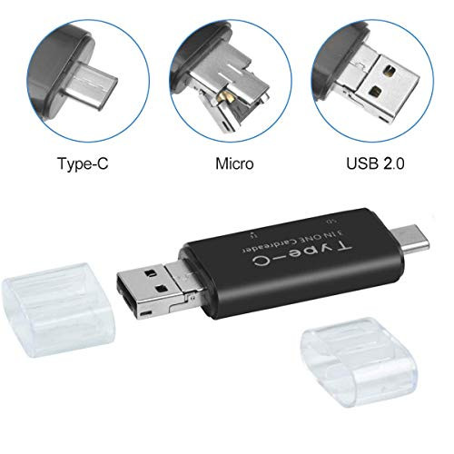 HOODO Memory Card Reader,USB 3.0 SD Card Reader,USB Type C SD/Micro SD Card Reader OTG Adapter for SDXC,SDHC,SD,MMC,RS-MMC,Micro SDXC,Micro SD,Micro SDHC Card and UHS-I Cards