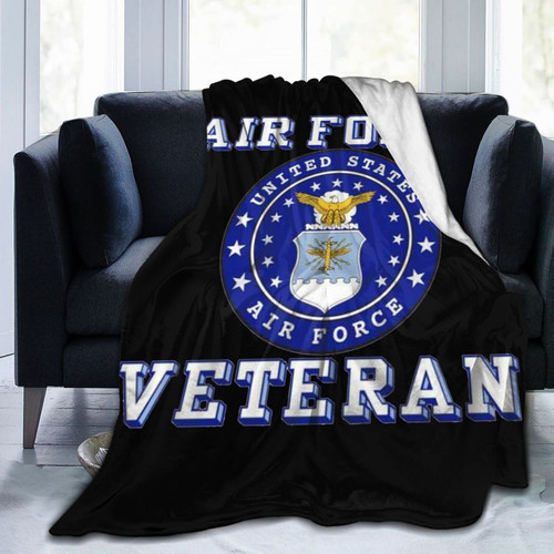 United States Air Force Blanket Throw Soft Lightweight Flannel Fleece Blankets for Bed Couch Sofa Bedroom Living Room Travel Camping Decoration 80"x60"