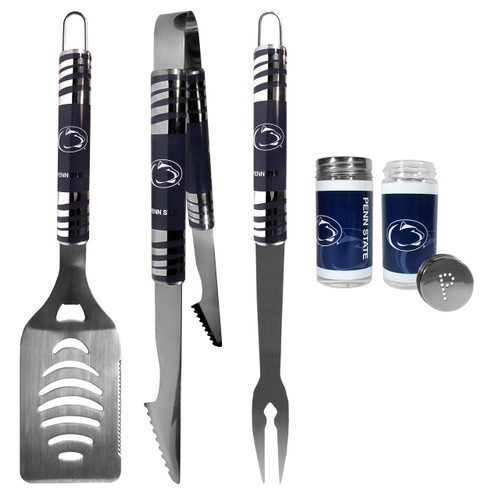NCAA Siskiyou Sports Fan Shop Penn State Nittany Lions 3 pc Tailgater BBQ Set and Salt and Pepper Shaker Set One Size Team Color NCAA Siskiyou Sports Fan Shop Penn State Nittany Lions 3 pc Tailgater BBQ Set and Salt and Pepper Shaker Set One Size Team Color