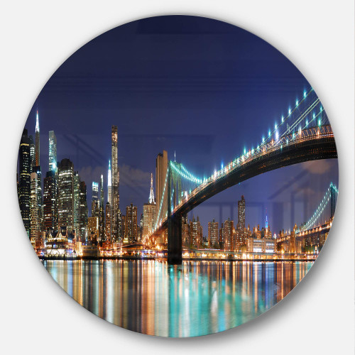 Designart MT6405-C11 Metal Wall Art-Disc of 11 inch, 11'' H x 11'' W x 1'' D 1P, Blue