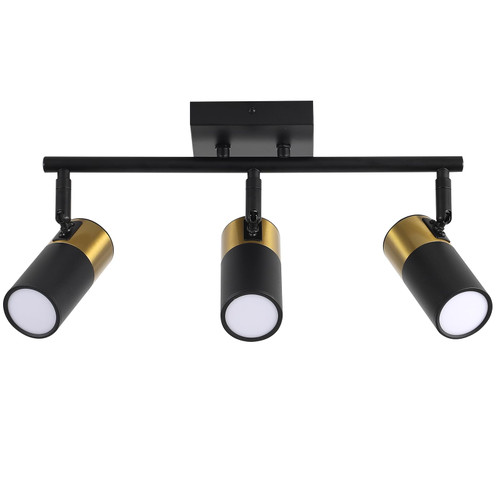 KEESFU LED 3 Light Track Lighting Kit, Modern Black Directional Ceiling Spotlight with 3 Rotatable Light Head,Kitchen Track Light for Dining Rooms, Hallways, Living Rooms, Gu10 Bulb Not Included.