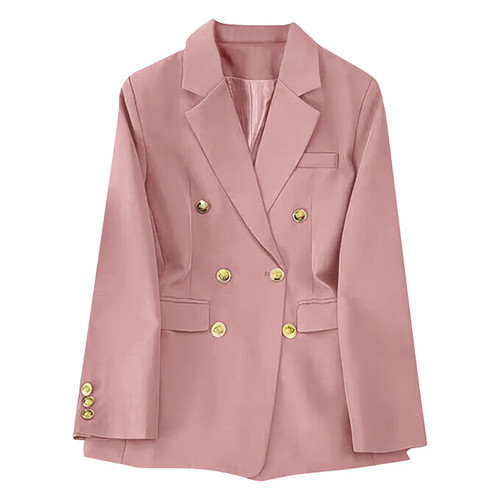 Womens Casual Blazer Jacket Double Breasted Gold Button Long Sleeve Work Office Blazers Lapel Open Front Suit Jackets Womens Casual Blazer Jacket Double Breasted Gold Button Long Sleeve Work Office Blazers Lapel Open Front Suit Jackets