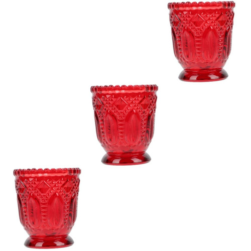 DECHOUS 3pcs Candlestick Vintage Decor for Home Clear Candle Holder Wedding Ceremony Decorations Mosaic Sparkle Round Bowl Mosaic Tea Light Holder Glass tealight Candle Holder Candle Stand