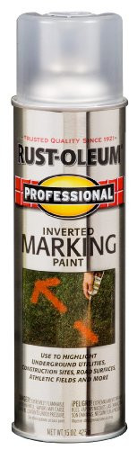 Rust-Oleum 2596838 Professional Inverted Marking Spray Paint, 15 oz, Clear