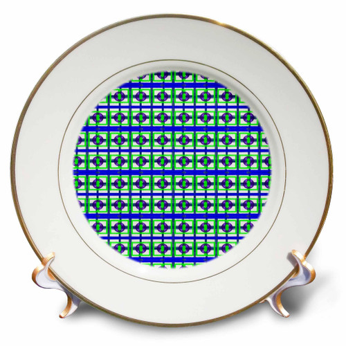 3dRose Image of Tiny Purple and Green Pattern - Plates (cp-371328-1)