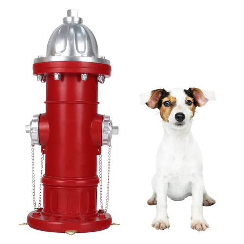 Prefdo Dog Fire Hydrant Pee Post, Dog Pee Post Training Statue, Resin Fire Hydrant Statue for Dogs to Peed on, Backyard Lawn Decor, Firefighter Gifts for Men (17.5 inch)