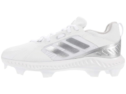 adidas Women's FV9043 Baseball Shoe, Footwear White/Silver Metallic/Grey One, 6.5