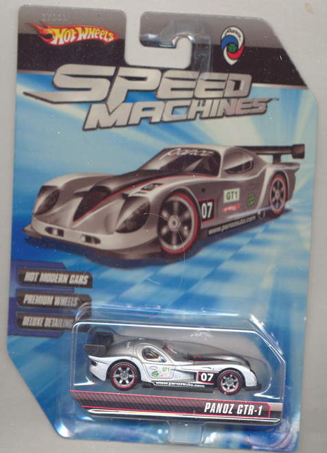 Hot Wheels 2009 Speed Machines SILVER Panoz GTR-1 Red Line 1:64 Scale