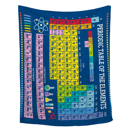 FUNBIRD Chemistry Gifts Blanket - Periodic Table of Elements Throw Blanket - Fun Science Blanket for Teacher/Students/Chemistry Lover - Home Decor for Birthday 60"x80" Chemistry Lover Gift