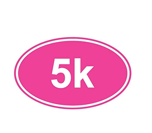 CRDesign 5K Running Euro Oval 3 Mile Run Decal Sticker for Car Truck SUV Notebook Bumper Window (Pink)