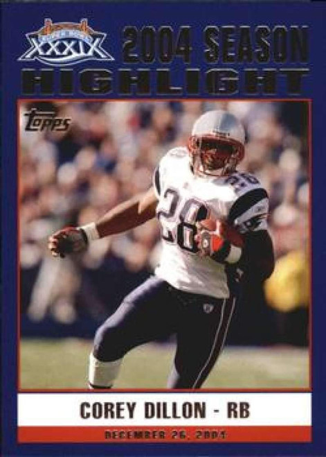 2005 Topps Patriots Super Bowl XXXIX Champions #43 Corey Dillon Patriots NFL Football Card NM-MT
