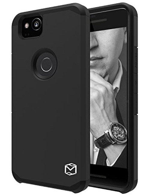 Google Pixel 2 Case, MP-MALL Dual Layer Shockproof Armor Hybrid Defender Anti-Drop Rugged Protective Case Cover For Google Pixel 2 (Black)