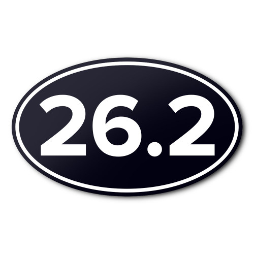 26.2 Marathon Anti-UV Vinyl Oval Car Bumper Sticker - Running & Races - Black