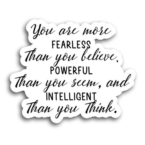 Fearless Powerful and Intelligent Sticker Empowering Sticker Laptop Decals Tumbler Stickers Water Bottle Sticker Water Bottle Decal01