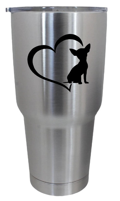 Cup drinkware Tumbler Sticker - Chihuahua Love Dog Animal Lover Pets - Cool Sticker Decal