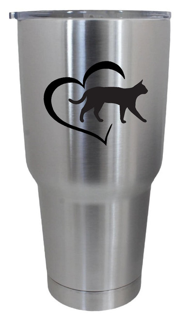 Cup drinkware Tumbler Sticker - Cat Love paw Prints Dog Animal Lover Pets - Cool Sticker Decal