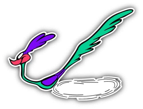 Roadrunner Running Cartoon - Sticker Graphic - Auto, Wall, Laptop, Cell, Truck Sticker for Windows, Cars, Trucks