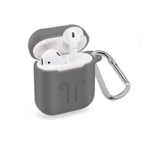 Amberwin AirPods Case Protective Silicone Cover and Skin for Apple Airpods Charging Case (Gray)