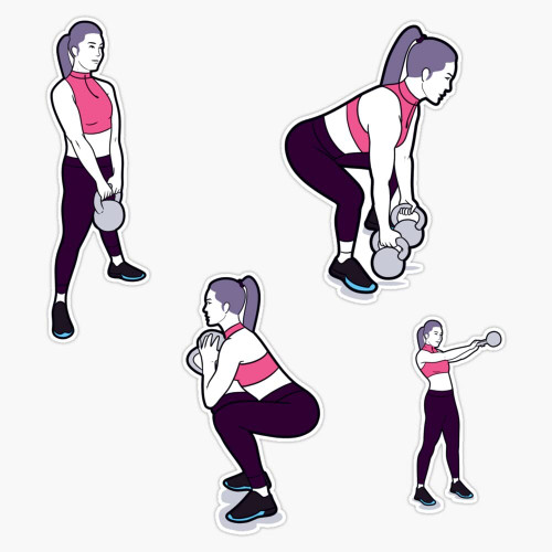 Popular Kettlebell Exercises For Women Sticker Bumper Sticker Vinyl Decal 5"